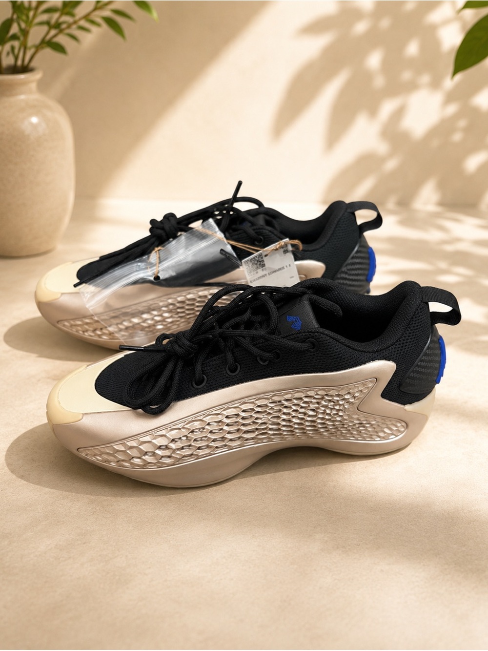 adidas Anthony Edwards 1 Low GS Basketball Shoes Black&Gold. Youth 4.5 / Women 6